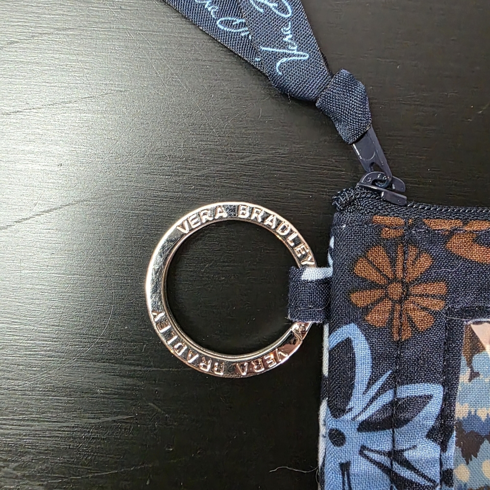 Vera Bradley Floral Patterned Keychain Wallet ID Holder For Lanyard - Picture 2 of 9